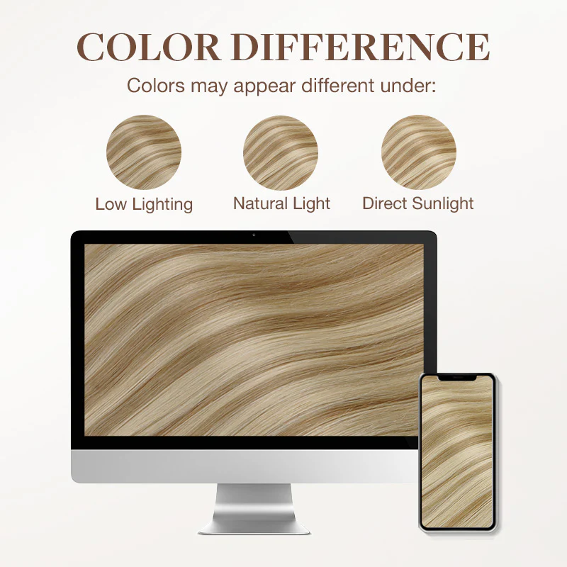Dark Blonde Highlighted Bleach Blonde (18A/613A) Seamless Clip-Ins (130g-160g) - Image 9