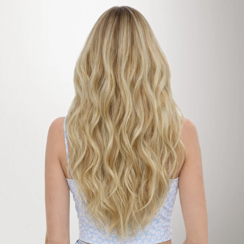 Dirty Blonde Highlights (18D/22F) Genius Tape Weft Hair Extensions 60g - Image 16