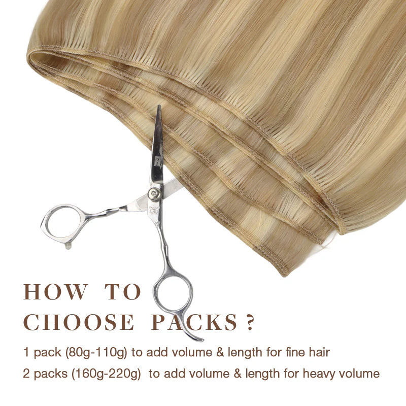 Dirty Blonde Highlights (18D/22F) Sew-In Weft Hair Extensions (80g-120g) - Image 3