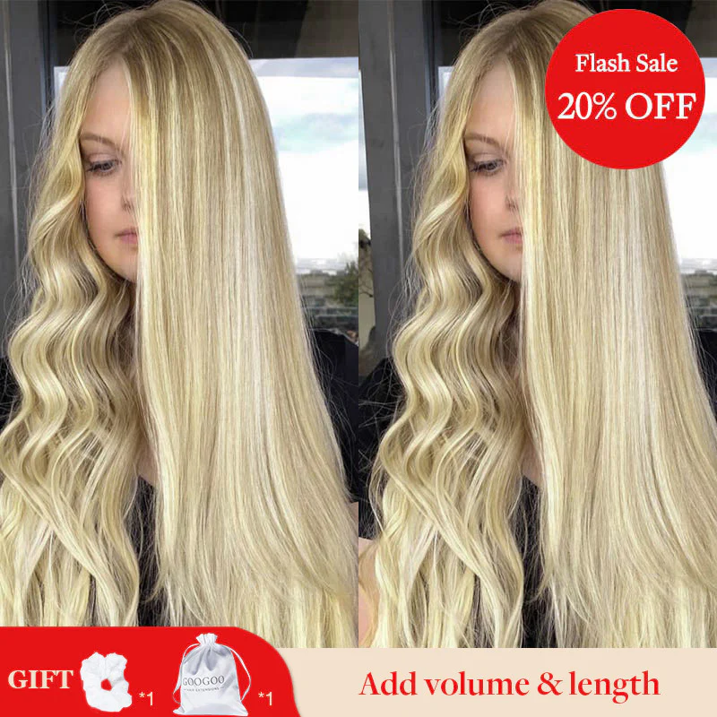 GOO GOO Double Drawn Clip in Hair Extensions 160g - Image 116