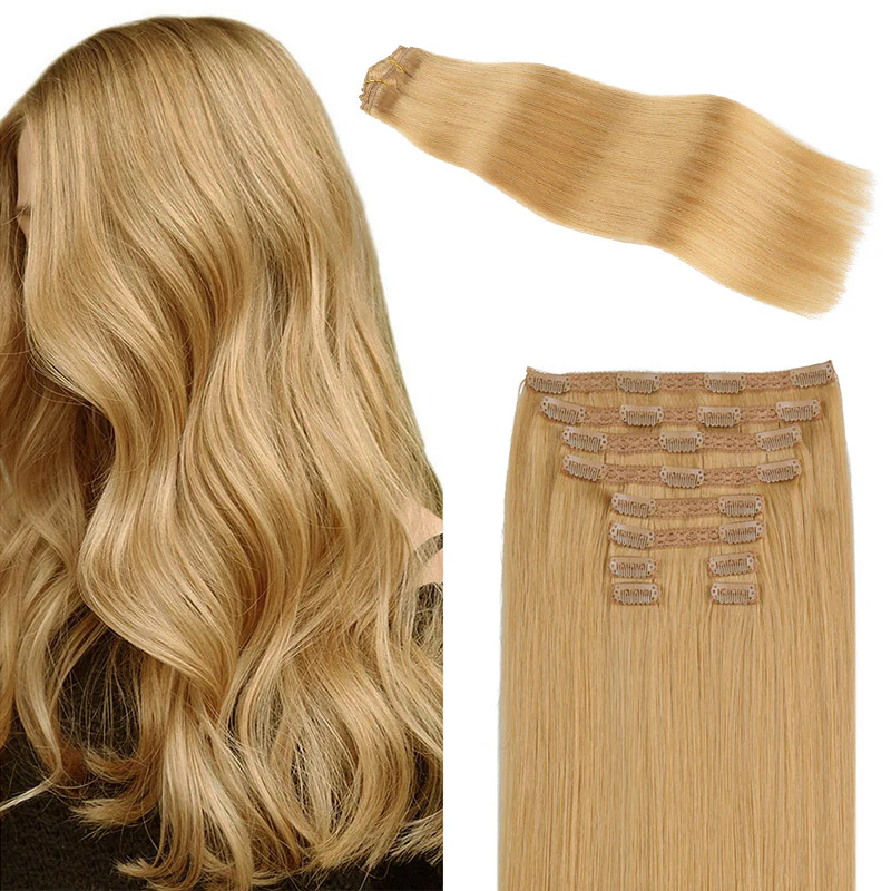Double Drawn Clip in Hair Extensions 160g-sale - Image 19