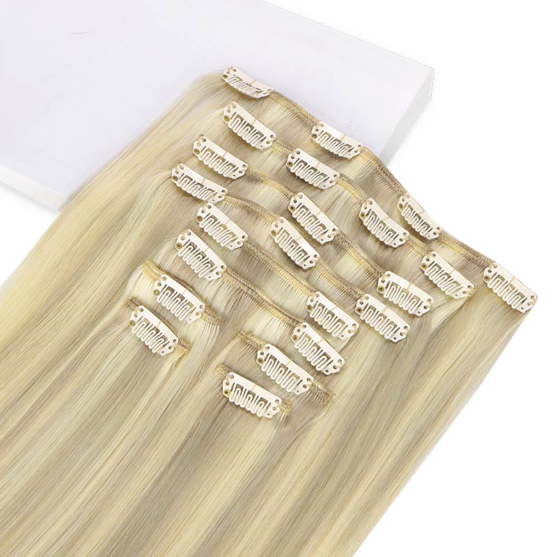 Double Drawn Clip in Hair Extensions 160g-sale - Image 31