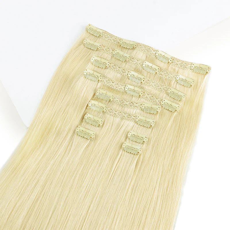Double Drawn Clip in Hair Extensions 160g-sale - Image 45