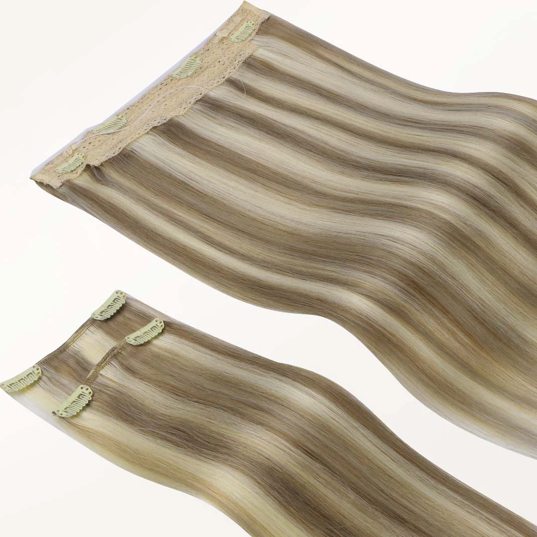 Golden Blonde Highlights (8B/60B) Pro & Wire Hair Extension (70g-140g) - Image 7