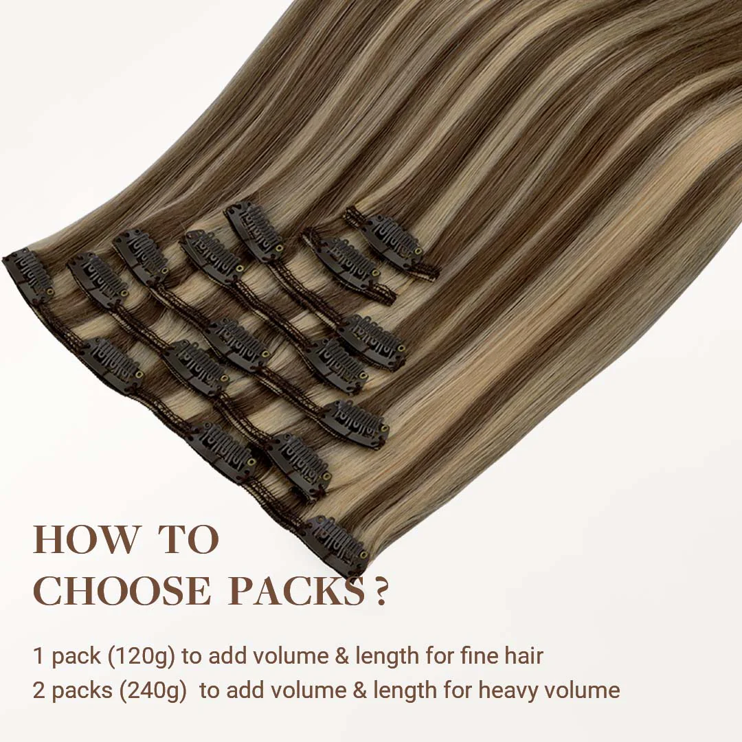 Golden Blonde Highlights (8B/60B) Classic Clip-Ins (120g-150g) - Image 5
