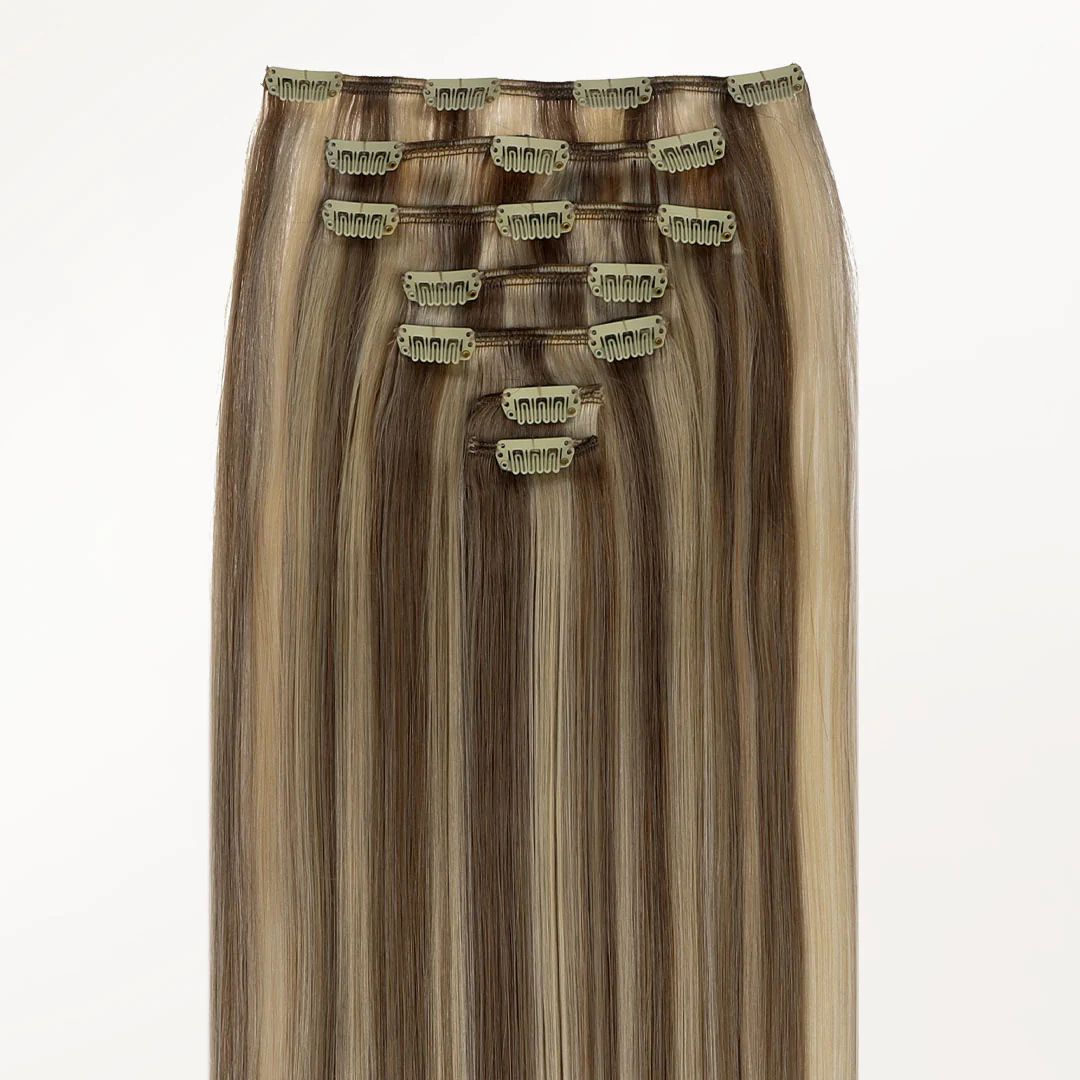 Golden Blonde Highlights (8B/60B) Classic Clip-Ins (120g-150g) - Image 6