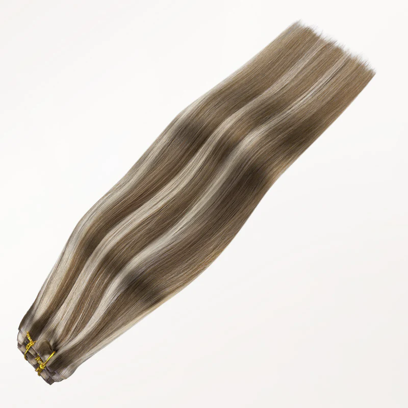 Golden Blonde Highlights (8B/60B) Invisi Edge Seamless Clip-Ins (140g-160g) - Image 9