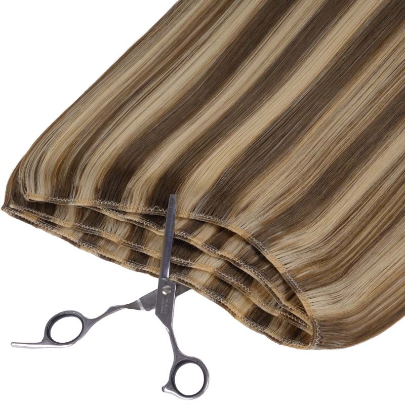Golden Blonde Highlights (8B/60B) Sew-In Weft Hair Extensions (80g-120g) - Image 3