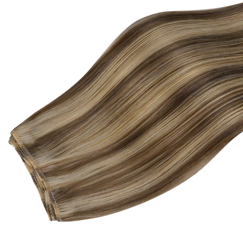 Golden Blonde Highlights (8B/60B) Sew-In Weft Hair Extensions (80g-120g) - Image 9