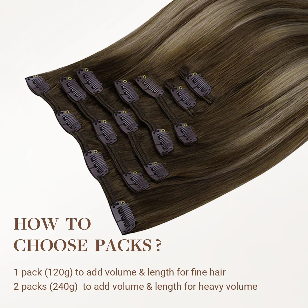 Honey Blonde Balayage (4/26/4) Classic Clip-Ins (120g-130g) - Image 5