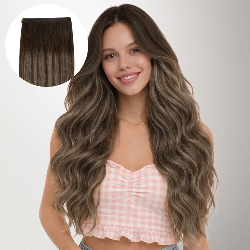 Honey Blonde Balayage (4/26/4) Genius Tape Weft Hair Extensions 60g - Image 14