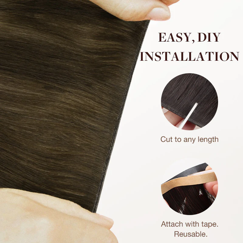 Honey Blonde Balayage (4/26/4) Genius Tape Weft Hair Extensions 60g - Image 3