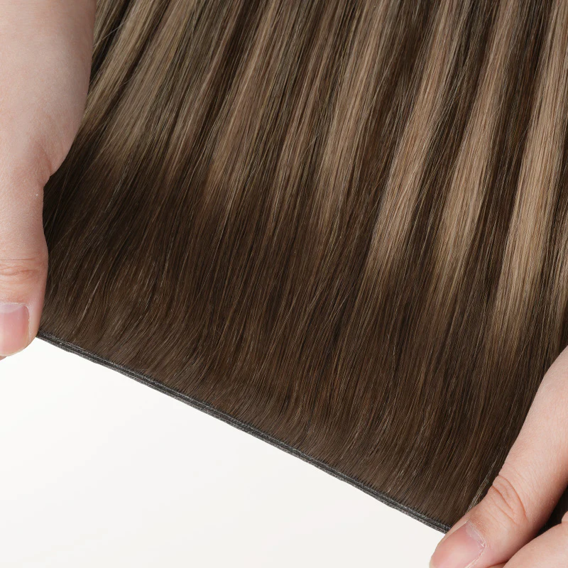 Honey Blonde Balayage (4/26/4) Genius Weft Hair Extensions (50-120g) - Image 18