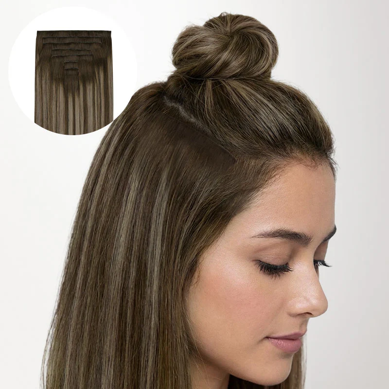 Honey Blonde Balayage (4/26/4) Invisi Edge Seamless Clip-Ins (140g-160g)