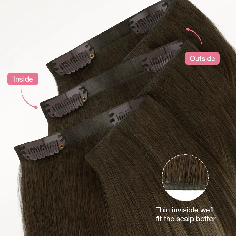 Honey Blonde Balayage (4/26/4) Invisi Edge Seamless Clip-Ins (140g-160g) - Image 6