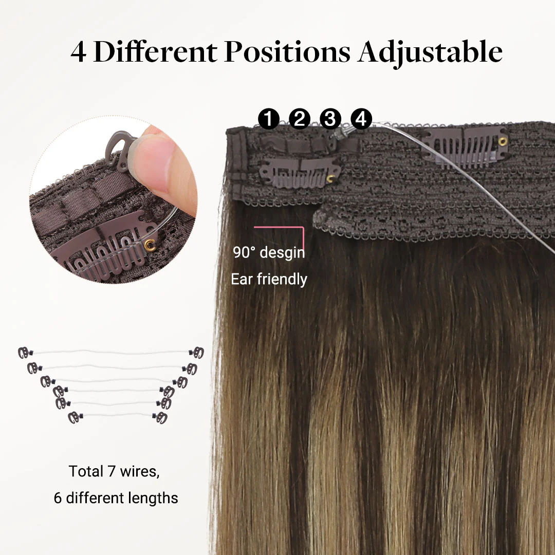 Honey Blonde Balayage (4/26/4) Pro & Wire Hair Extension (70g-140g) - Image 3