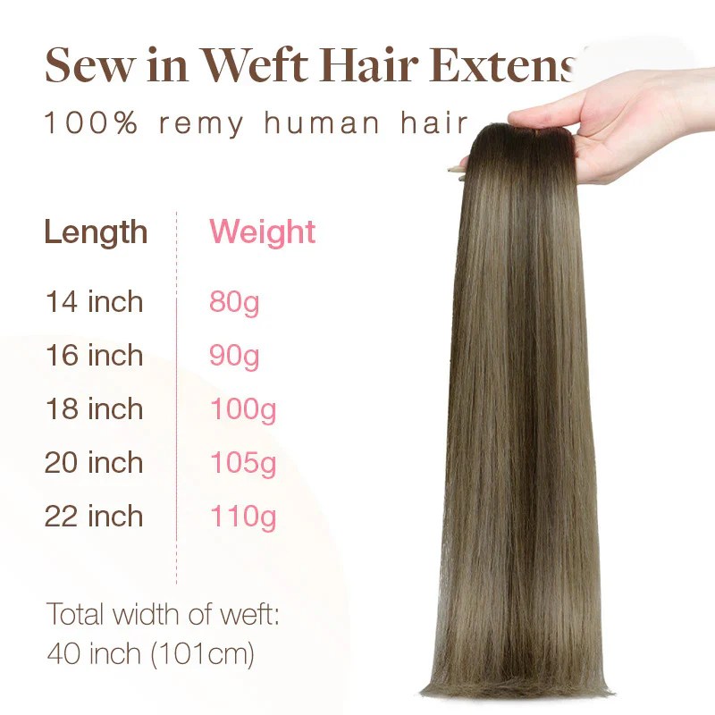 Honey Blonde Balayage (4/26/4) Sew-In Weft Hair Extensions (80g-120g) - Image 7