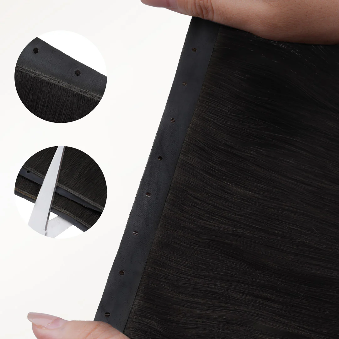 Jet Black (1) Butterfly Weft Hair Extensions (100g-160g) - Image 5
