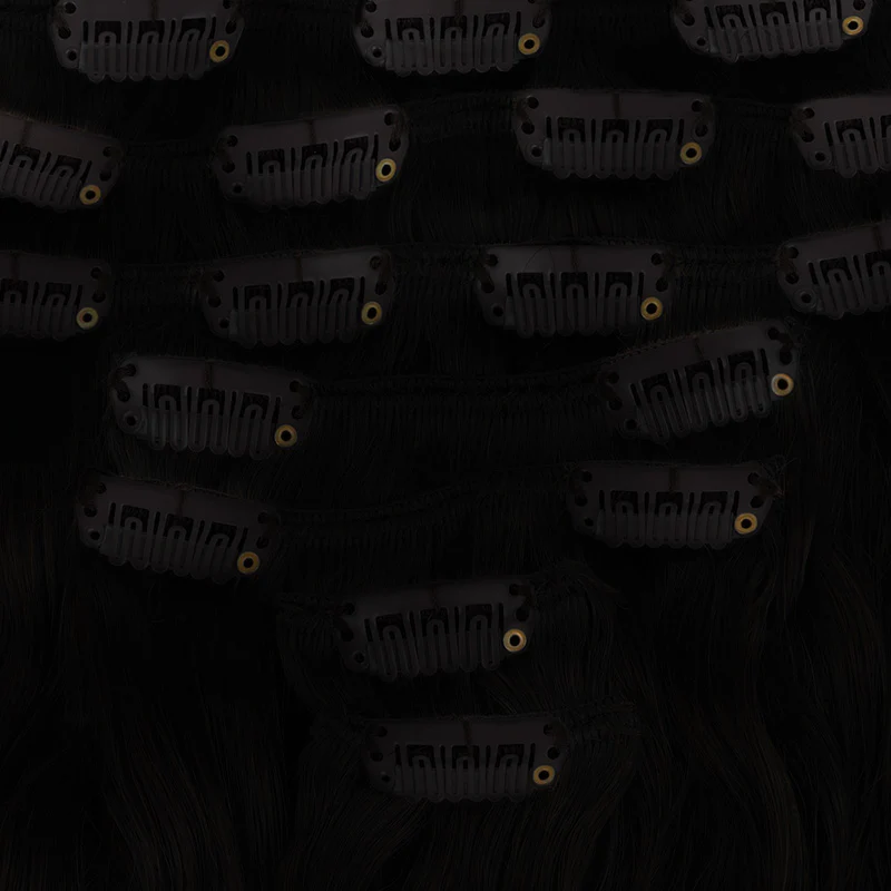 Jet Black (1) Elf Curly Clip-in Hair Extensions (120-150g) - Image 8