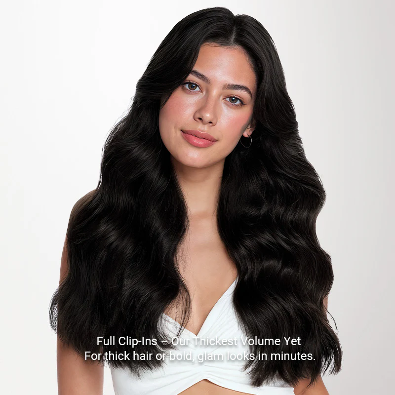 Jet Black (1) Full Classic Clip-Ins (160g-220g) - Image 2
