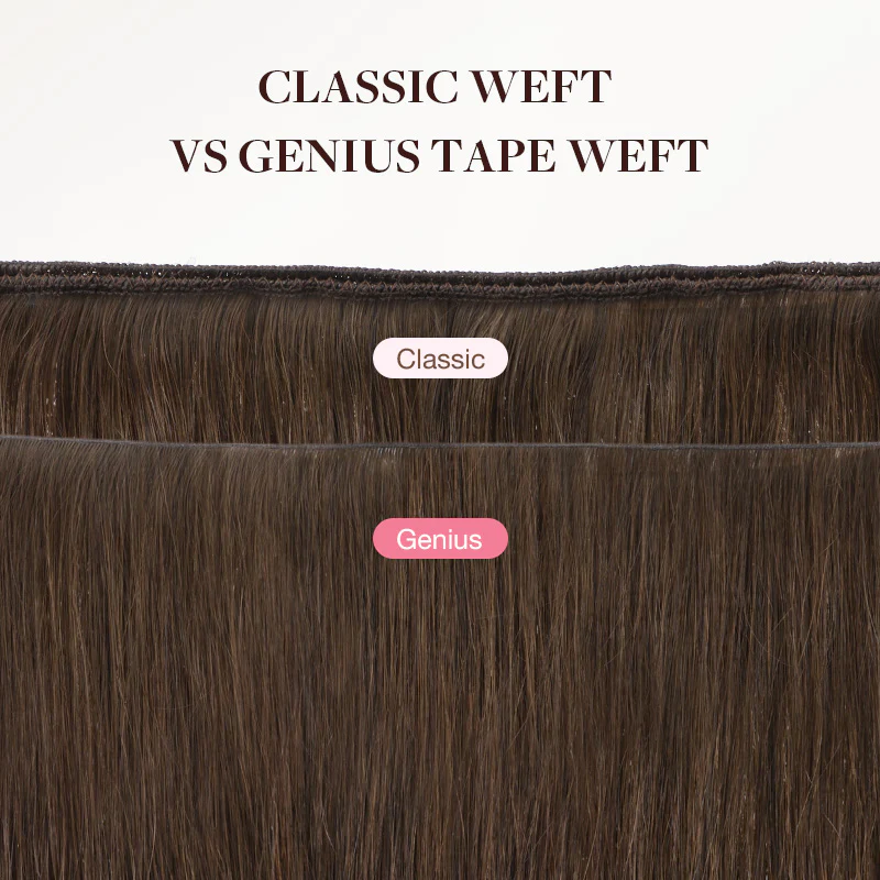 Jet Black (1) Thick Genius Tape Weft Hair Extensions 100-120g - Image 10