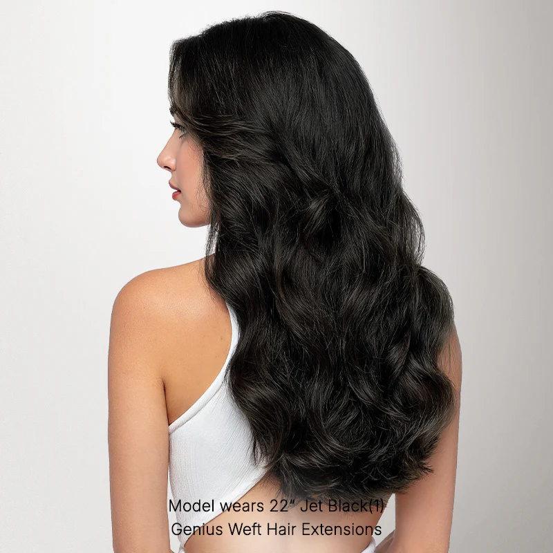Jet Black (1) Thick Genius Tape Weft Hair Extensions 100-120g - Image 2
