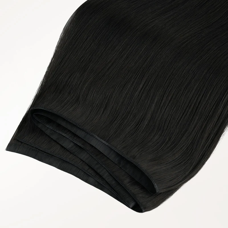 Jet Black (1) Thick Genius Tape Weft Hair Extensions 100-120g - Image 6