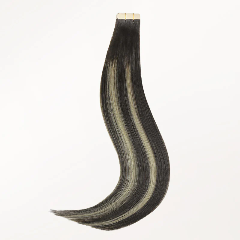 Black to Light Blonde Balayage (1B/19/1B) Tape-Ins 50g - Image 4