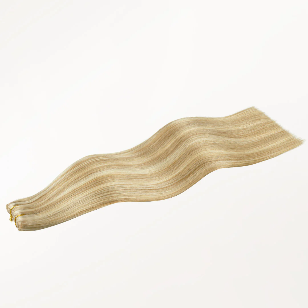 Light Blonde Highlights (16/22A) Butterfly Weft Hair Extensions (100g-160g) - Image 3