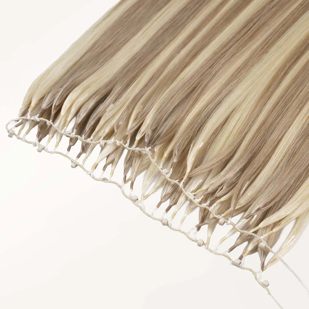 Light Blonde Highlights (16/22A) Feather Weft Hair Extension (50g-60g) - Image 7