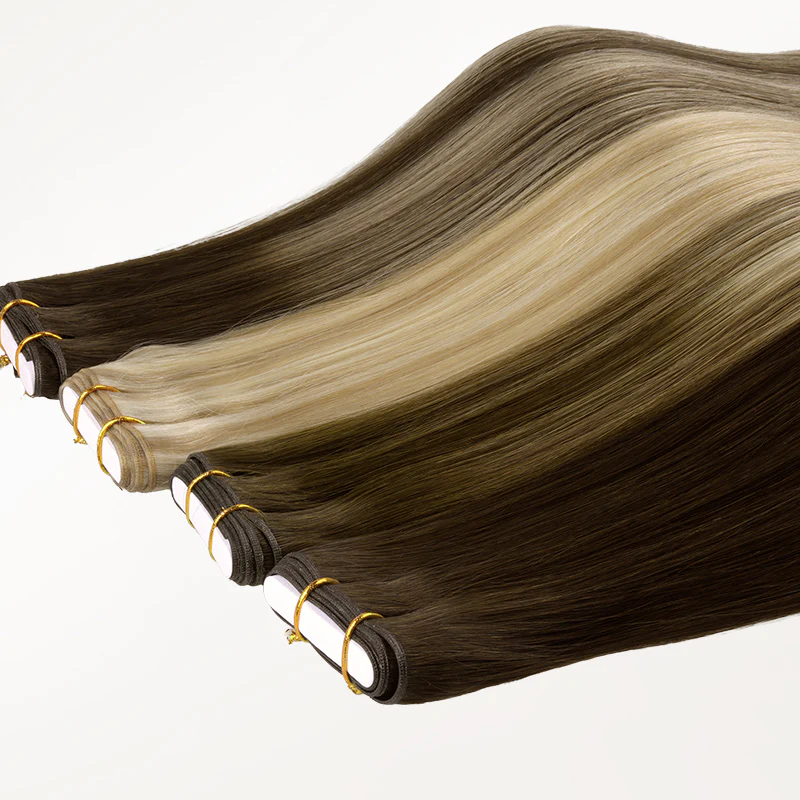Light Blonde Highlights (16/22A) Thick Genius Tape Weft Hair Extensions 100-120g - Image 9