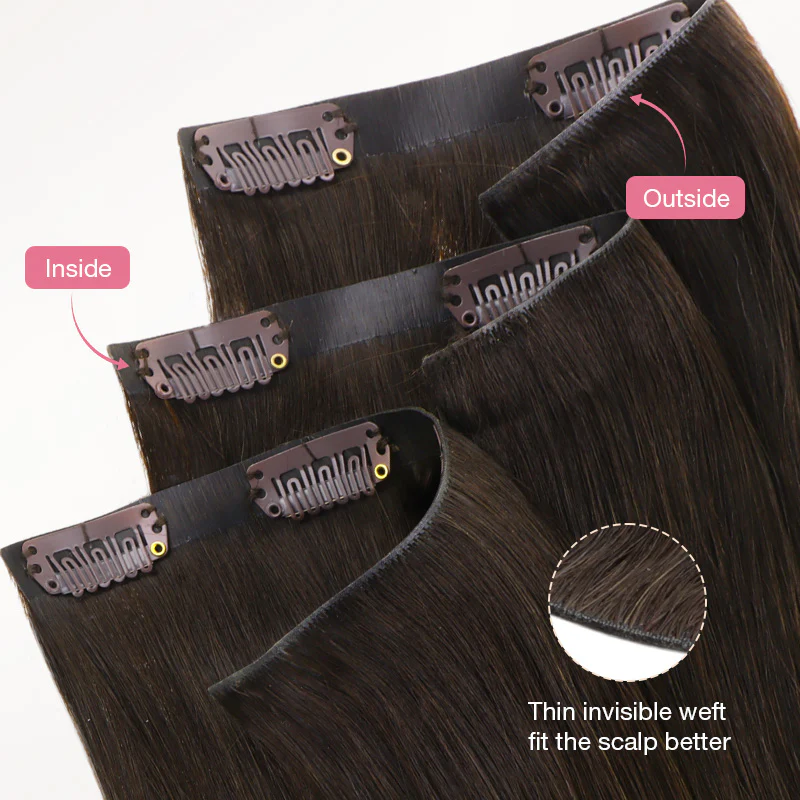 Light Brown (2A) Invisi Edge Seamless Clip-Ins (140g-160g) - Image 7