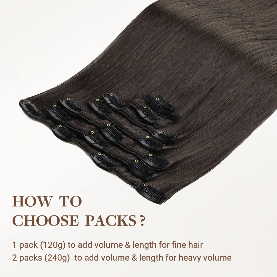 Mocha Brown (1C) Classic Clip-Ins (120g-130g) - Image 5