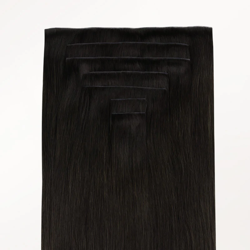 Natural Black (1B) Invisi Edge Seamless Clip-Ins (140g-160g) - Image 4
