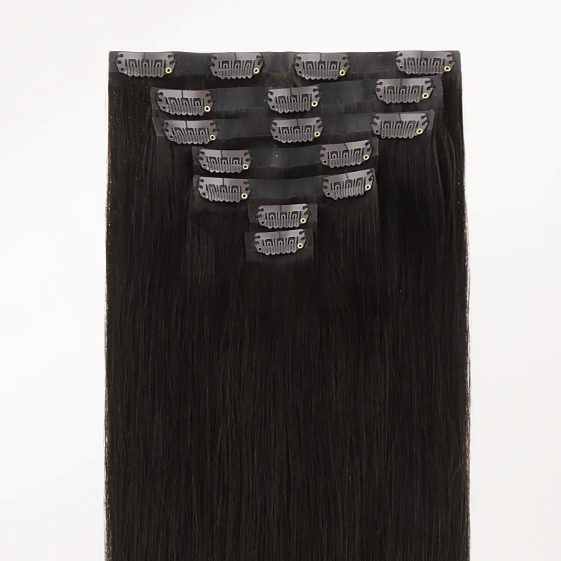 Natural Black (1B) Invisi Edge Seamless Clip-Ins (140g-160g) - Image 5