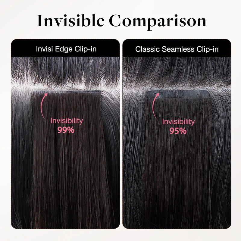Natural Black (1B) Invisi Edge Seamless Clip-Ins (140g-160g) - Image 6