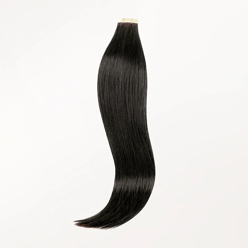 Natural Black (1B) Silky Straight Tape In Hair Extensions 50g - Image 9