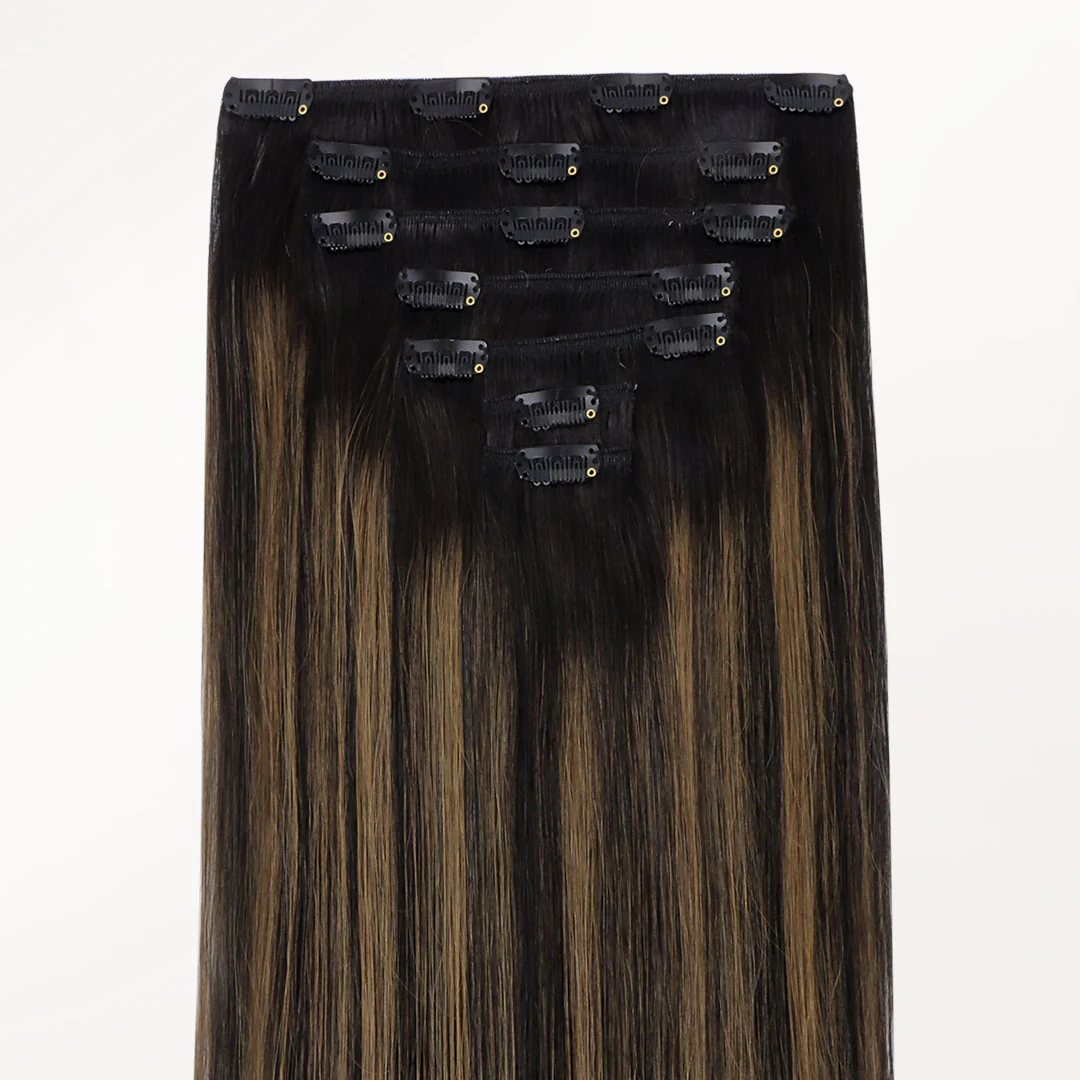 Natural Black Balayage (1B/6/1B) Classic Clip-Ins (150g-170g) - Image 5