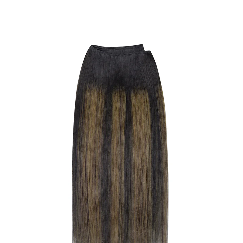 Natural Black Balayage (1B/6/1B) Sew-In Weft Hair Extensions (80g-120g) - Image 9