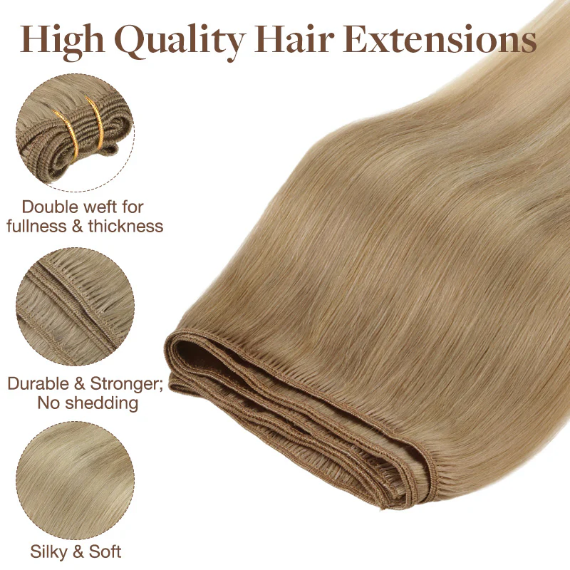 Natural Blonde Balayage (18ET90A) Sew-In Weft Hair Extensions (80g-120g) - Image 5