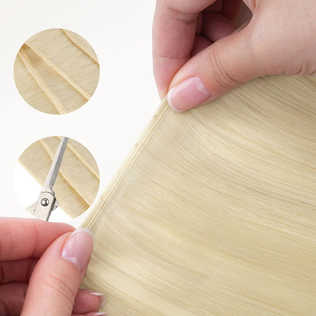 Platinum Blonde (60A) Butterfly Weft Hair Extensions (100g-160g) - Image 12