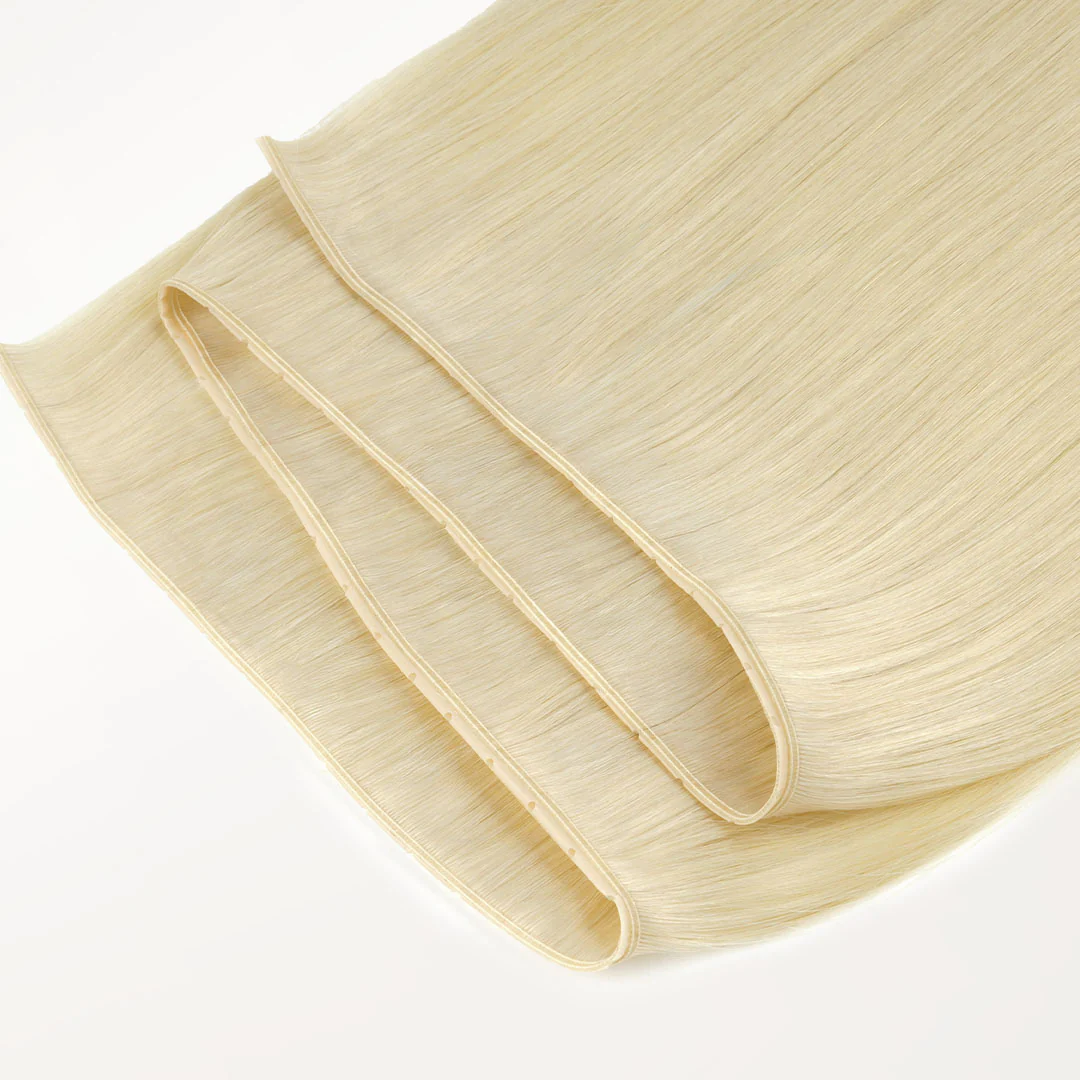 Platinum Blonde (60A) Butterfly Weft Hair Extensions (100g-160g) - Image 14