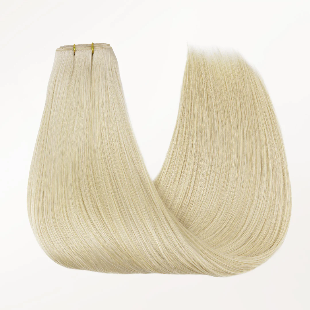 Platinum Blonde (60A) Butterfly Weft Hair Extensions (100g-160g) - Image 18