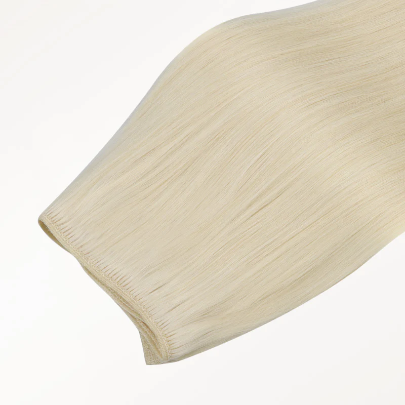 Platinum Blonde (60A) Thick Sew-In Weft Hair Extensions (120g-160g) - Image 6