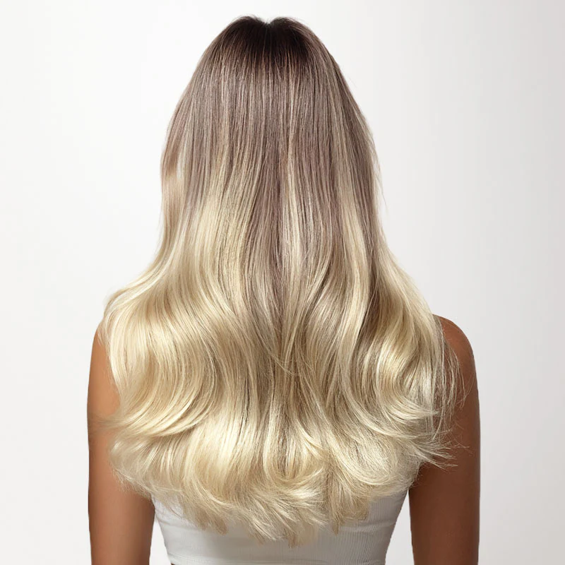 Platinum Blonde Balayage (17/22/60) Invisi Edge Seamless Clip-Ins (140g-160g) - Image 3