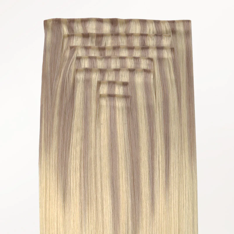 Platinum Blonde Balayage (17/22/60) Invisi Edge Seamless Clip-Ins (140g-160g) - Image 7