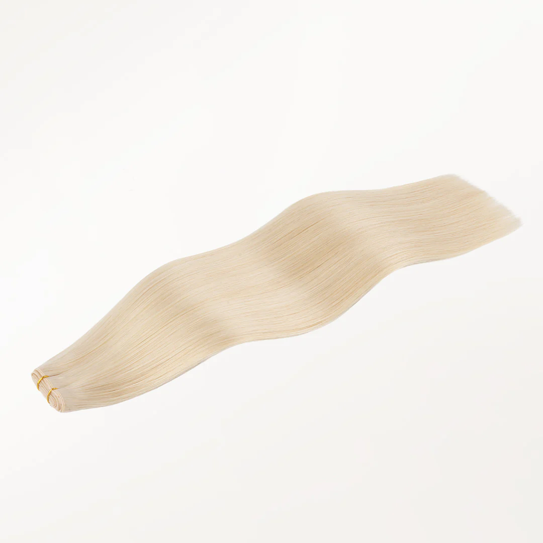 Pure Platinum Blonde (1000) Butterfly Weft Hair Extensions (100g-160g) - Image 10
