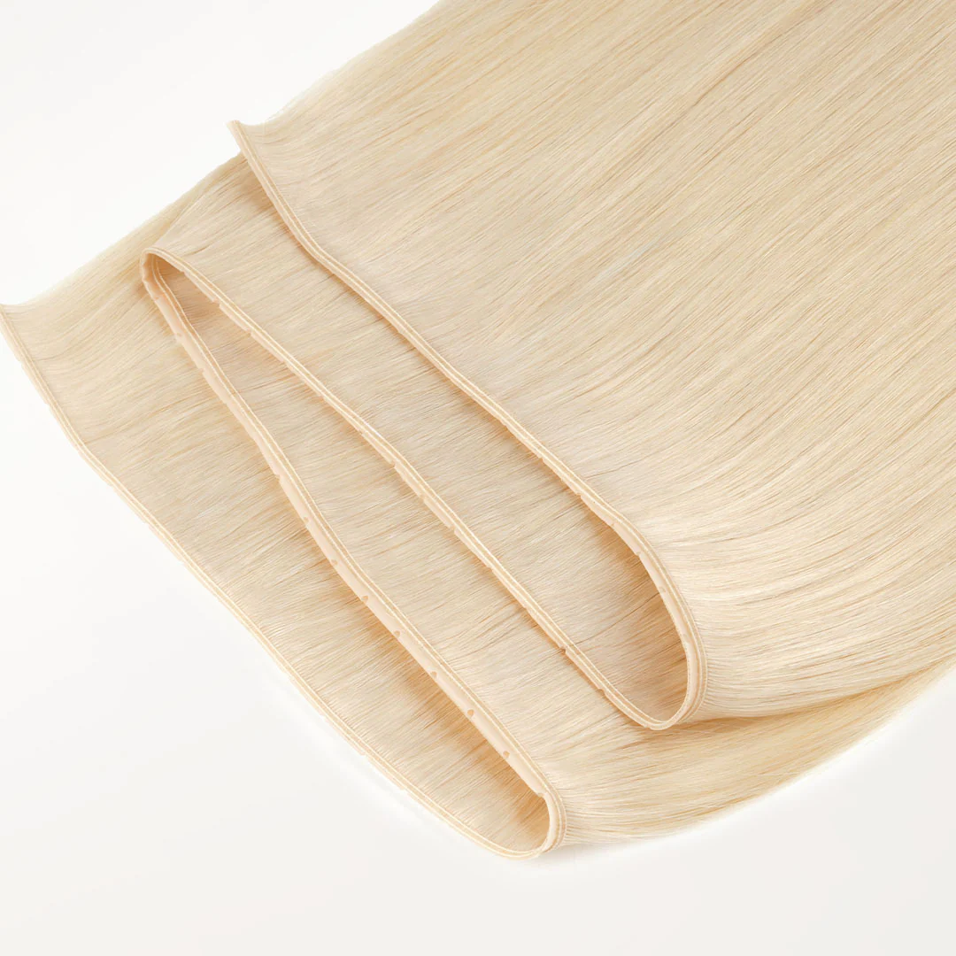 Pure Platinum Blonde (1000) Butterfly Weft Hair Extensions (100g-160g) - Image 5